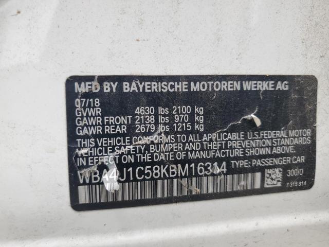 2019 BMW 430I GRAN - WBA4J1C58KBM16314
