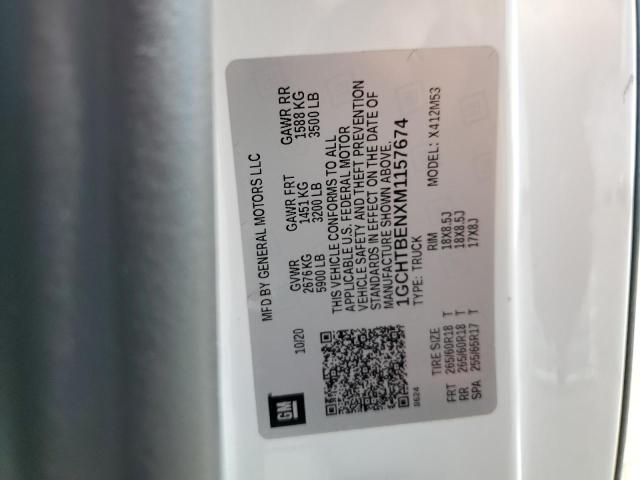 2021 CHEVROLET COLORADO 1GCHTBENXM1157674