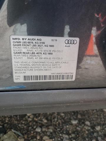 2019 AUDI E-TRON PRE WA1VAAGEXKB007341