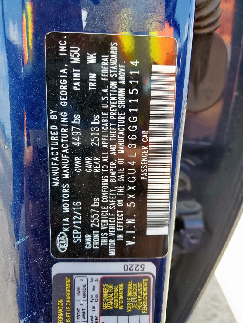 2016 KIA OPTIMA EX - 5XXGU4L36GG115114