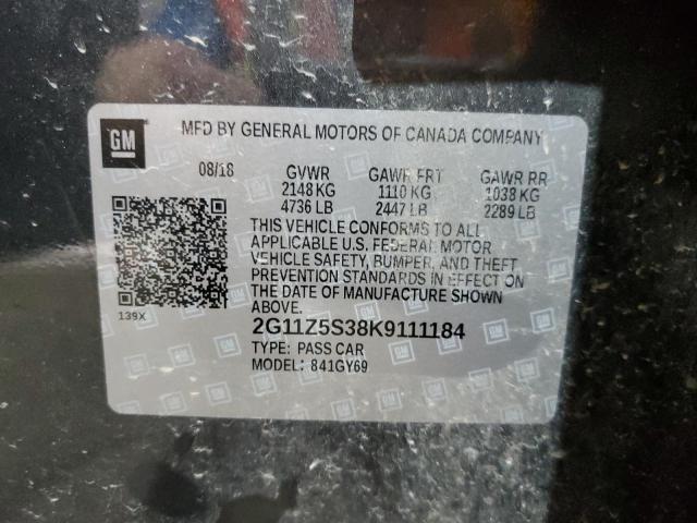 2019 CHEVROLET IMPALA LT 2G11Z5S38K9111184