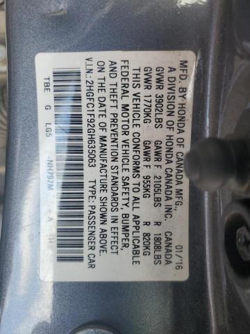 2016 HONDA CIVIC TOUR 2HGFC1F92GH635063