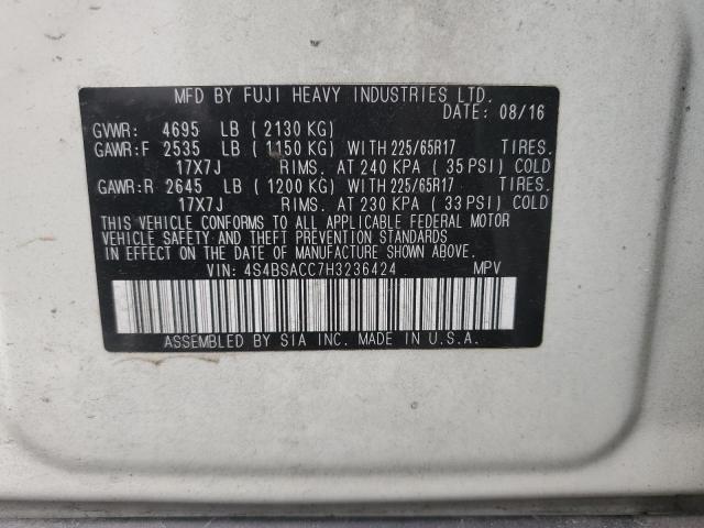 2017 SUBARU OUTBACK 2. - 4S4BSACC7H3236424