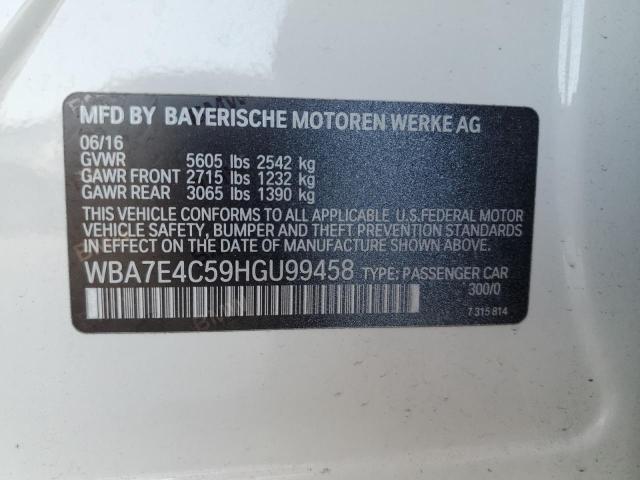 2017 BMW 740 XI WBA7E4C59HGU99458