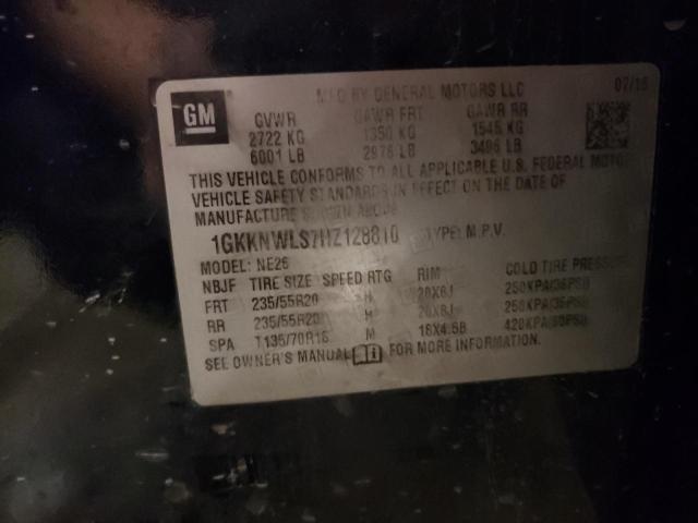2017 GMC ACADIA SLT 1GKKNWLS7HZ128810