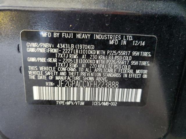 2015 SUBARU XV CROSSTR JF2GPACCXFH223888