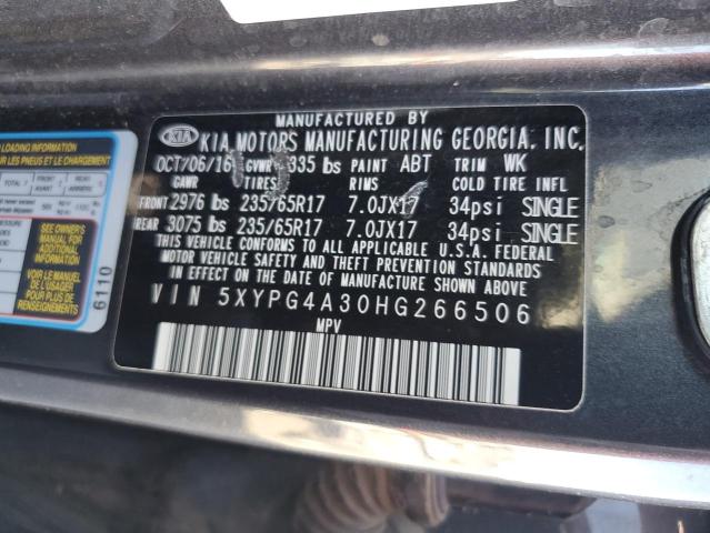2017 KIA SORENTO LX 5XYPG4A30HG266506
