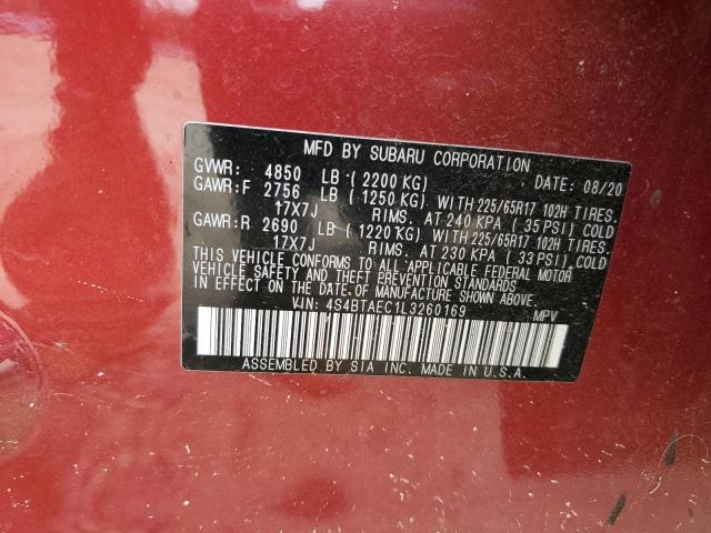 2020 SUBARU OUTBACK PR 4S4BTAEC1L3260169