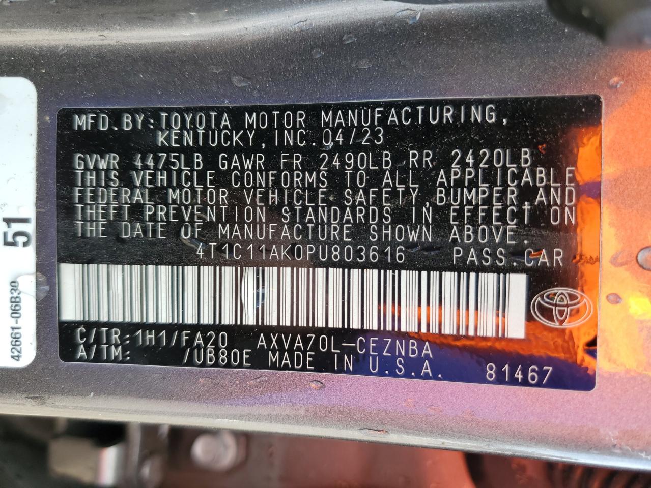 Toyota Camry le 2023
