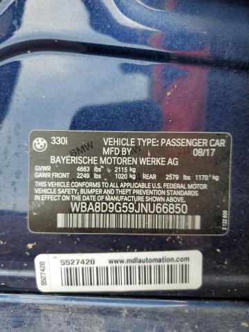 2018 BMW 330 XI WBA8D9G59JNU66850
