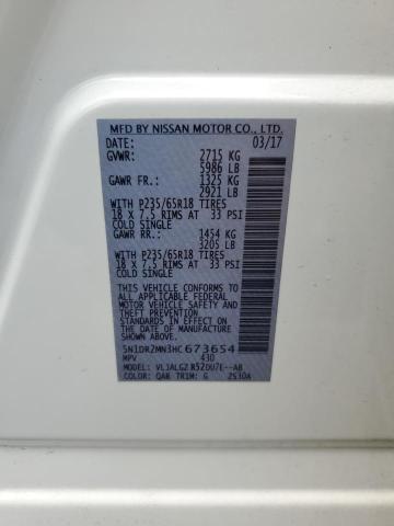 2017 NISSAN PATHFINDER 5N1DR2MN3HC673654
