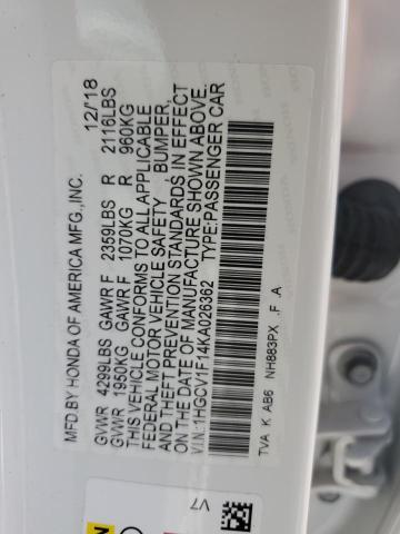 2019 HONDA ACCORD LX - 1HGCV1F14KA026362