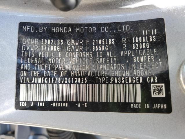 2018 HONDA CIVIC EXL JHMFC1F78JX013825