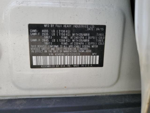 2015 SUBARU OUTBACK 2. 4S4BSBLC2F3328270