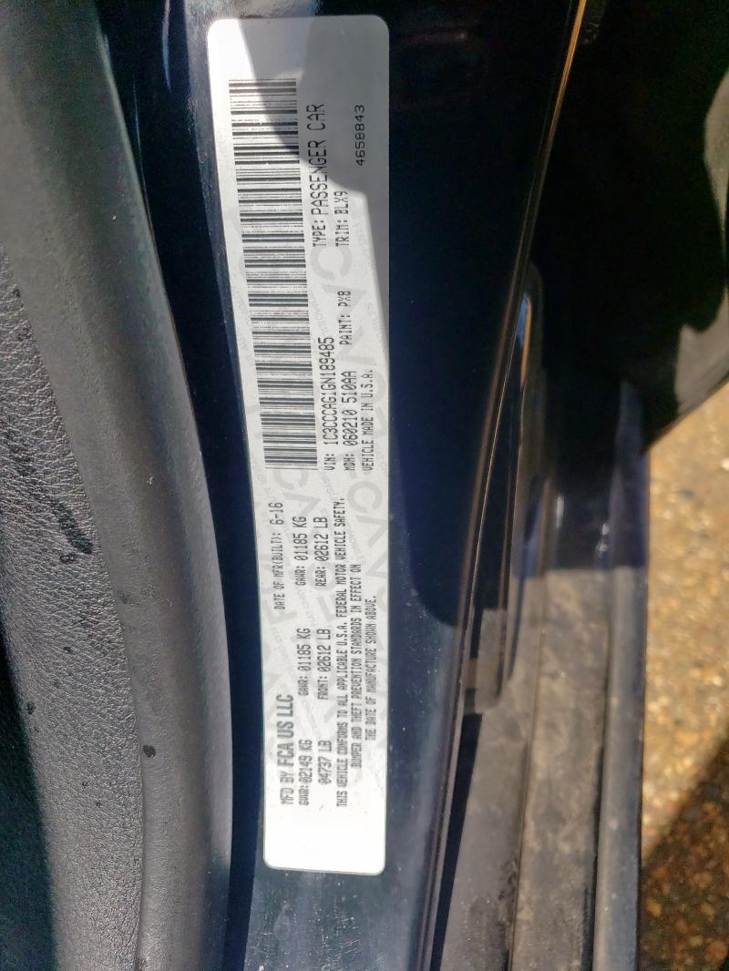 2016 CHRYSLER 200 LIMITE 1C3CCCAG1GN189485