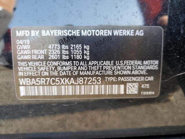 2019 BMW 330XI WBA5R7C5XKAJ87253