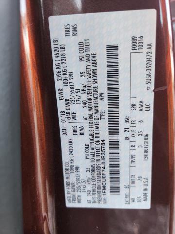 2018 FORD ESCAPE S 1FMCU0F74JUB35784