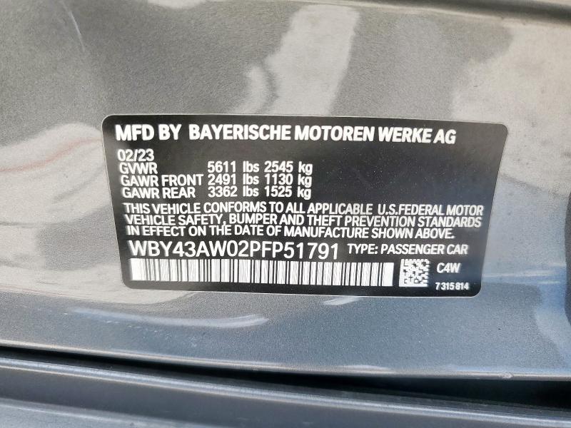 2023 BMW I4 EDRIVE - WBY43AW02PFP51791