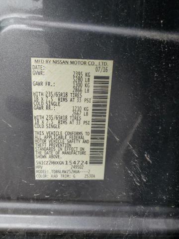 2016 NISSAN MURANO SL 5N1CZ2MHXGN154724