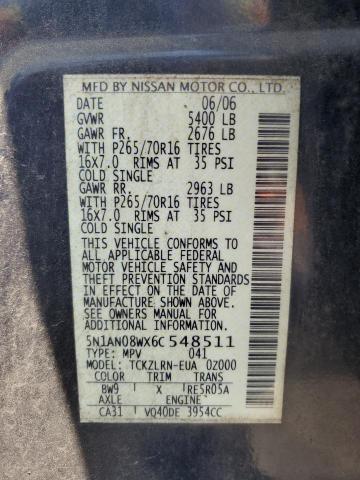 2006 NISSAN XTERRA OFF #3302795960