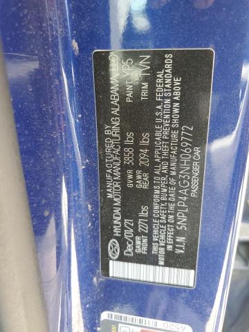 2022 HYUNDAI ELANTRA LI 5NPLP4AG3NH069772