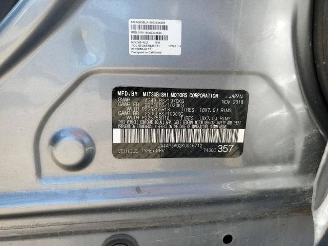 2019 MITSUBISHI OUTLANDER SPORT ES JA4AP3AU2KU016712