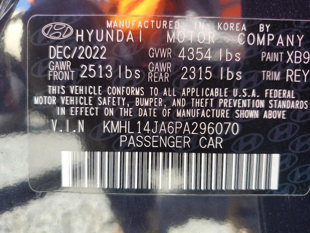 2023 HYUNDAI SONATA SEL KMHL14JA6PA296070