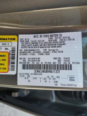2017 LINCOLN MKZ HYBRID 3LN6L5MU8HR611221