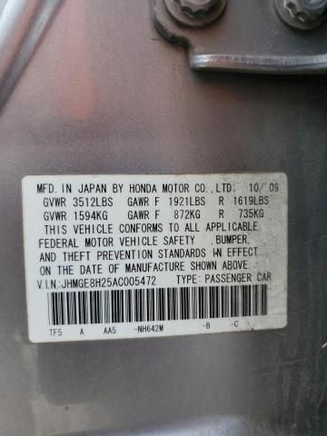 2010 HONDA FIT - JHMGE8H25AC005472