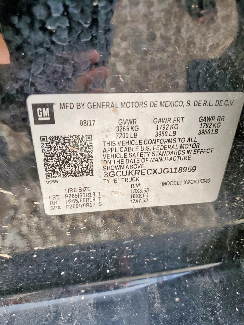 2018 CHEVROLET SILVERADO K1500 LT - 3GCUKRECXJG118959