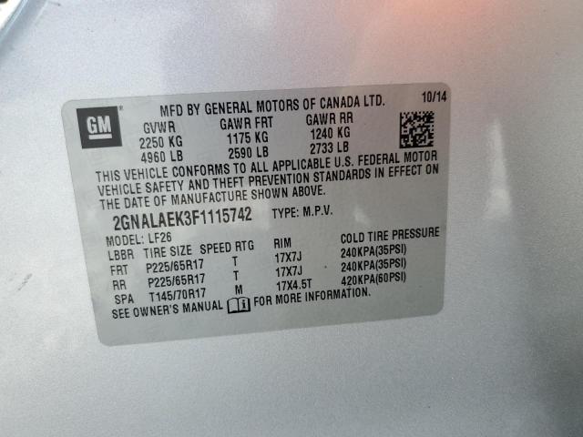2015 CHEVROLET EQUINOX LS - 2GNALAEK3F1115742