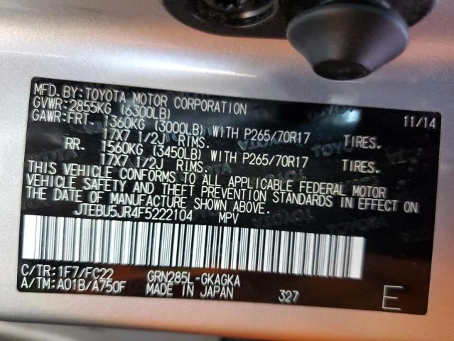 2015 TOYOTA 4RUNNER JTEBU5JR4F5222104