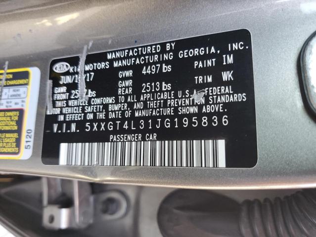 2018 KIA OPTIMA 5XXGT4L31JG195836