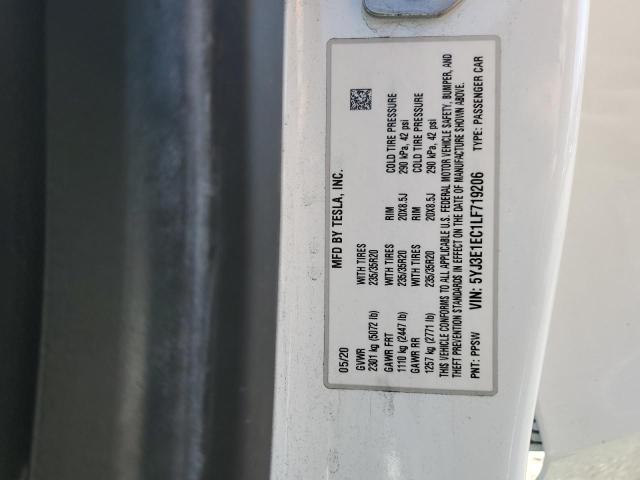 2020 TESLA MODEL 3 5YJ3E1EC1LF719206