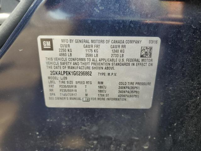 2016 GMC TERRAIN SL 2GKALPEK1G6296862