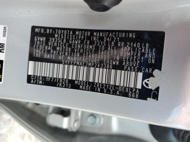 2021 TOYOTA COROLLA LE 5YFEPMAE2MP243386