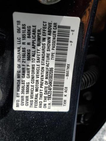 2019 HONDA INSIGHT EX 19XZE4F54KE002086