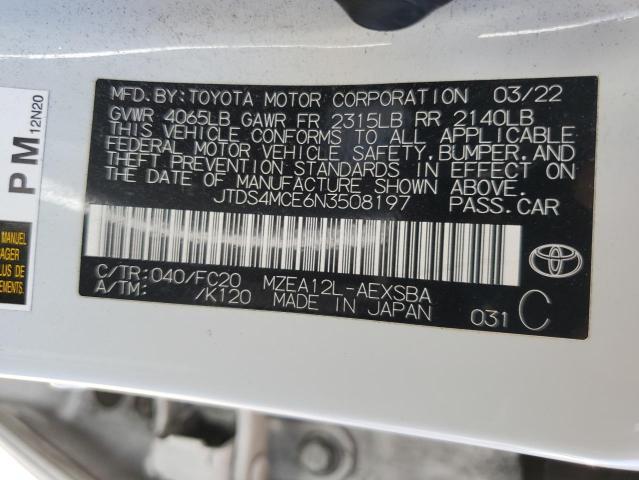 2022 TOYOTA COROLLA SE - JTDS4MCE6N3508197