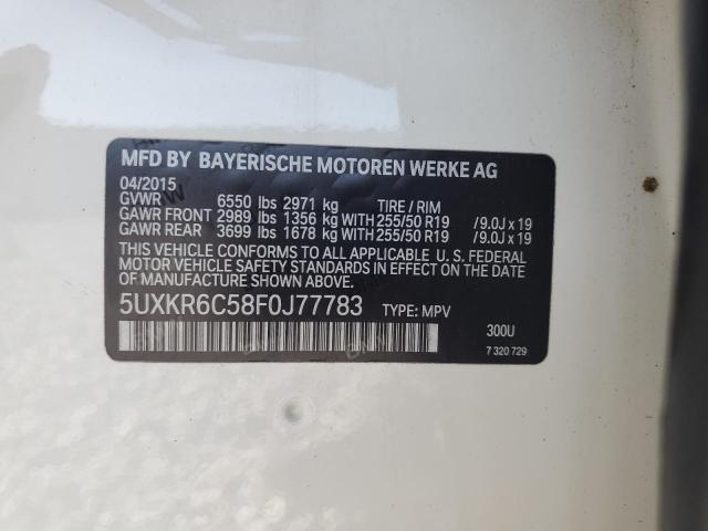 2015 BMW X5 XDRIVE5 5UXKR6C58F0J77783