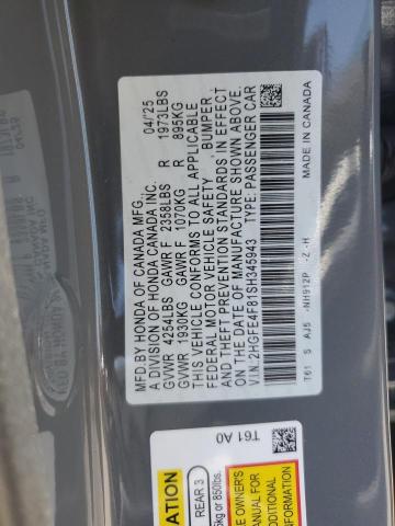 2025 HONDA CIVIC SPOR 2HGFE4F81SH345943
