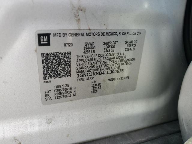 2020 CHEVROLET TRAX LS 3GNCJKSB4LL300675