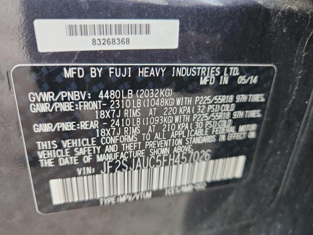 2015 SUBARU FORESTER 2 - JF2SJAUC5FH457026