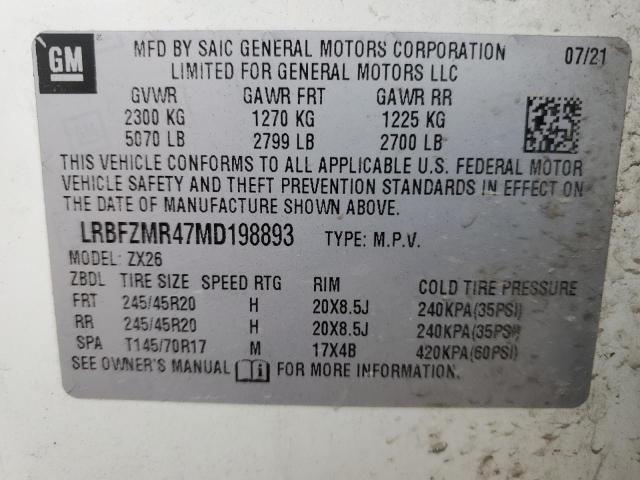 2021 BUICK ENVISION P LRBFZMR47MD198893