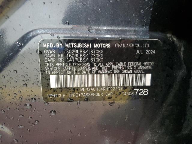 2024 MITSUBISHI MIRAGE ES ML32AUHJ4RH022207