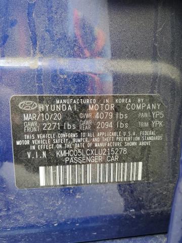 2020 HYUNDAI IONIQ LIMI KMHC05LCXLU215278