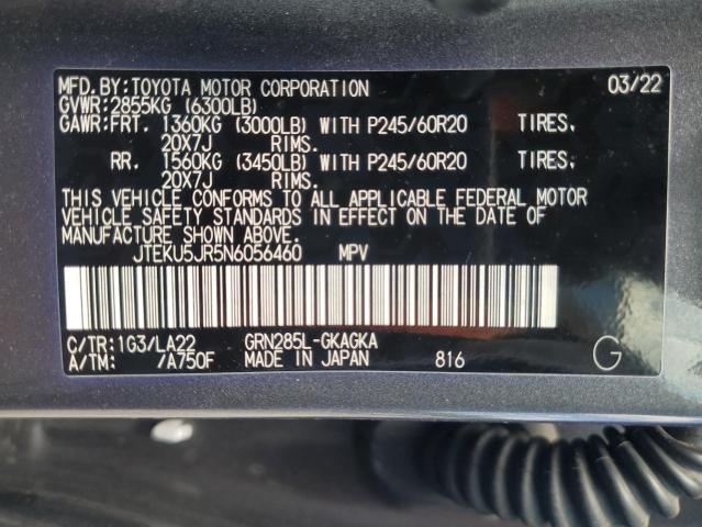 2022 TOYOTA 4RUNNER LI JTEKU5JR5N6056460