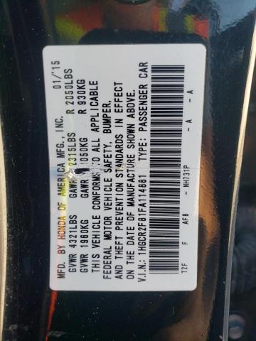 2015 HONDA ACCORD EXL 1HGCR2F81FA114881