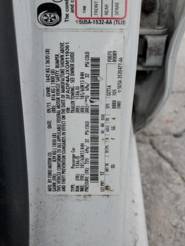 2016 FORD FIESTA S 3FADP4AJXGM119361