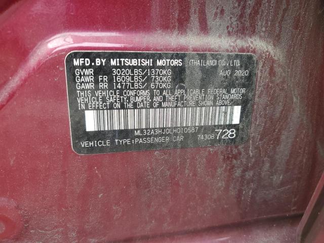 2020 MITSUBISHI MIRAGE ES ML32A3HJ0LH010587