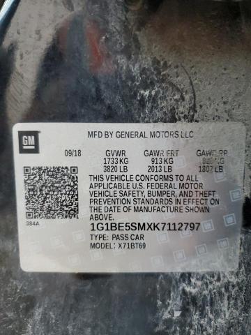 2019 CHEVROLET CRUZE LT 1G1BE5SMXK7112797